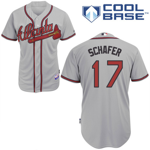 Jordan Schafer #17 MLB Jersey-Atlanta Braves Men's Authentic Road Gray Cool Base Baseball Jersey